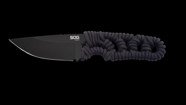 Picture of Sog Knives Tangle Sheath Knife 3.9" Black Blade, Paracord Handle, Nylon Sheath, Clam