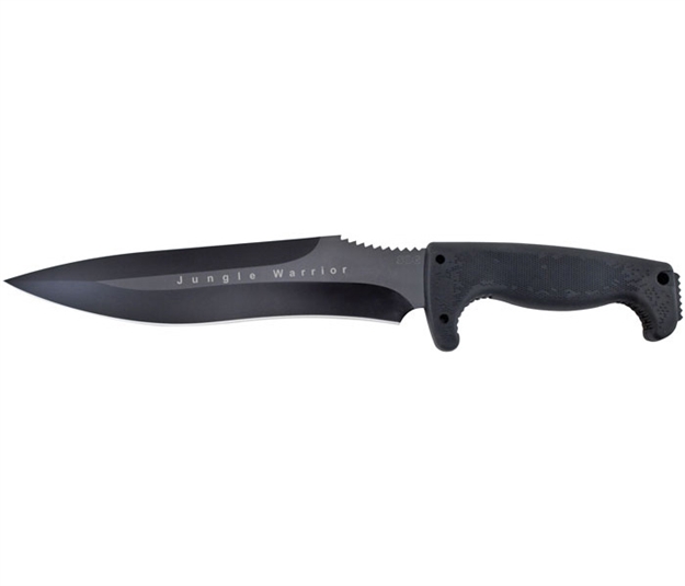 Picture of Sog Knives Jungle Warrior Fixed Blade Knife, 9.75" Drop Point Blade, Black, Nylon Sheath, Clam