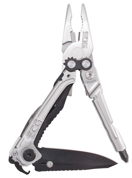 Picture of Sog Knives Reactor Multi-Tool, 10 Components, Black And Bead Blasted, Peggable Box, Clam