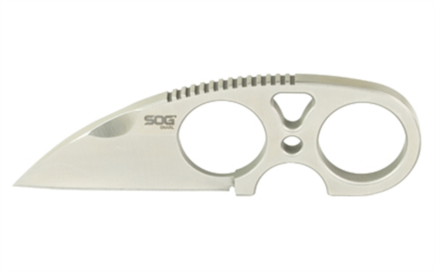 Picture of Sog Knives Snarl Fixed Blade Neck Knife, 2/3" Sheepsfoot Stainless Blade, Skeleton Handle, Clam JB01K-CP