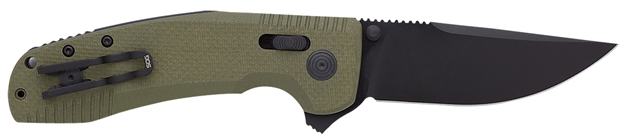 Picture of S.O.G Sog12380241 Sog-Tac XR 3.39" Folding Clip Point Plain Black Tini Cryo D2 Steel Blade OD Green G10 Handle Includes Pocket Clip SOG-12-38-02-41