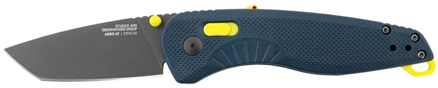 Picture of S.O.G Sog11411441 Aegis AT 3.13" Folding Tanto Plain Black Tini Cryo D2 Steel Blade/Indigo W/Acid Accents Grn Handle SOG-11-41-14