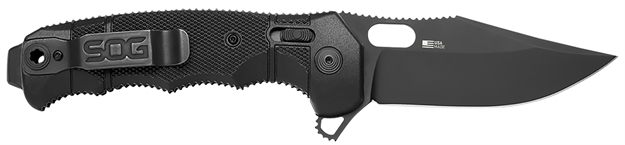 Picture of S.O.G Sog12210257 Seal XR 3.90" Folding Clip Point Plain Black Cerakote S35vn SS Blade Black/Grn Handle Includes Belt Clip SOG-12-21-02-57 729857011457