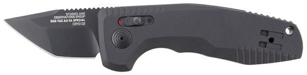 Picture of  S.O.G Sog-15-38-14 Sog-Tac Auto Compact *Ca 1.96" Folding Tanto Plain Black Tini Cryo D2 Steel Blade Black Micro-Textured Anodized Aluminum Handle Includes Pocket Clip