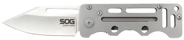Picture of  S.O.G Sog-Ez1-Cp Cash Card  2.75" Folding Clip Point Satin 8Cr13mov SS Blade/ Silver Skeletonized Stainless Steel Handle