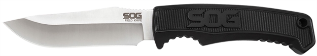 Picture of S.O.G Sogfk1001cp Field  4" Fixed Clip Point Plain Satin 7Cr17mov SS Blade Black Tpr Handle Includes Sheath FK1001-CP 729857006378