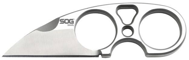 Picture of  S.O.G Sog-Jb01k-Cp Snarl  2.30" Fixed Plain Sheepsfoot Satin 9Cr18mov SS Blade/ Silver Stainless Steel Handle 729857996754