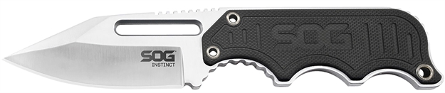 Picture of  S.O.G Sog-Nb1012-C Instinct  2.30" Fixed Clip Point Plain Satin Polished 5Cr15mov SS Blade Black/Silver G10/Ss Handle Includes Sheath