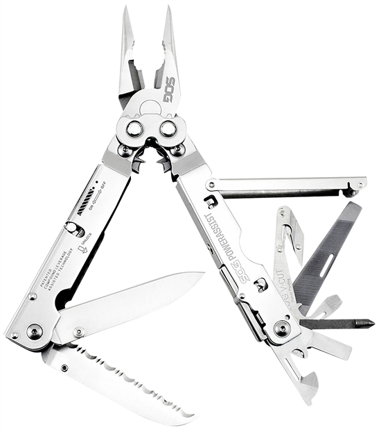 Picture of S.O.G Sog-S66n-Cp Powerassist  Silver Satin 420 Stainless Steel 7" Long W/Sheath