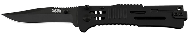 Picture of  S.O.G Sog-Sj32-Cp Slimjim  3.18" Folding Plain Clip Point Satin Aus8 SS Blade/ Black Hardcased Stainless Steel Handle