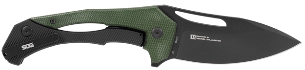 Picture of S.O.G Sog14240257 Bulwark Flk Edc 3.50" Folding Drop Point Plain Black Pvd Cryo D2 Steel Blade, Olive Drab Textured Linen Micarta Handle, Presentation Box SOG-14-24-02-57