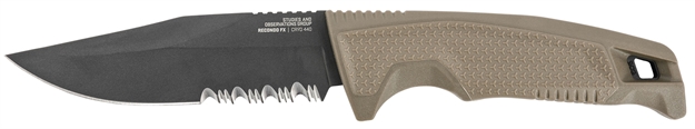 Picture of S.O.G Sog17220457 Recondo FX 4.60" Fixed Part Serrated Satin Ticn Cryo 440C SS Blade Fde Overmolded Rubberized Grip, Includes Sheath SOG-17-22-04-57