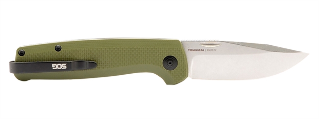 Picture of  S.O.G Sogtm1004bx Terminus SJ 2.90" Folding Clip Point Plain Stonewashed Cryo D2 Steel Blade/Od Green Textured G10 Handle Includes Belt Clip 729857013314