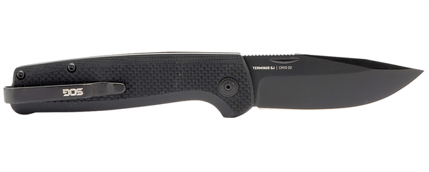 Picture of  S.O.G Sogtm1005bx Terminus SJ 2.90" Folding Clip Point Plain Stonewashed Cryo D2 Steel Blade/ Blackout G10 Handle Includes Belt Clip 729857013321
