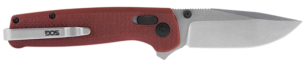 Picture of S.O.G Sogtm1023bx Terminus XR 2.95" Folding Clip Point Plain Stonewashed D2 Steel Blade Crimson Textured G10 Handle Features Box Packaging Includes Pocket Clip TM1023-BX 729857009720