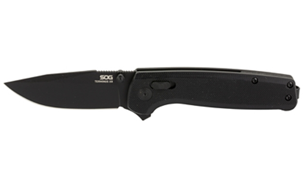 Picture of S.O.G Sogtm1027bx Terminus XR 2.95" Folding Clip Point Plain Black D2 Steel Blade Black G10 Handle Features Box Packaging Includes Pocket Clip SOG-TM1027-BX