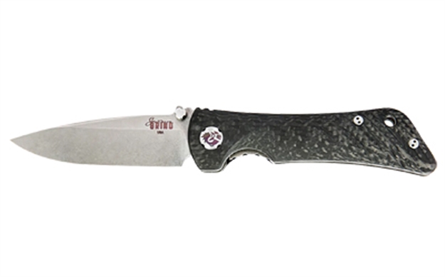 Picture of  Southern Grind Sg06030808 Spider Monkey  3.25" Folding Drop Point Plain Damascus S35vn SS Blade, 4.19" Black Textured Carbon Fiber/Titanium Handle, Includes Pocket Clip
