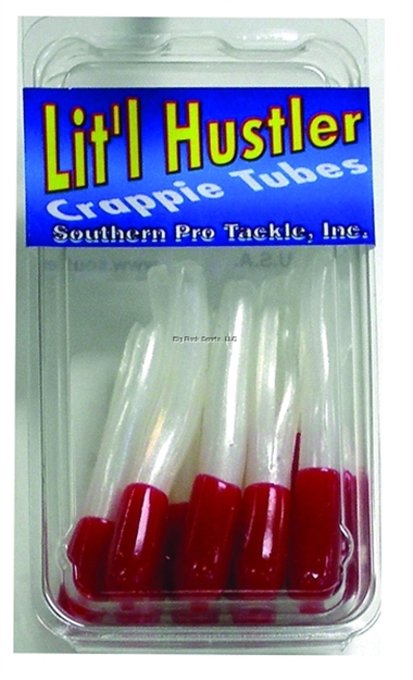 Picture of Southern Pro Lit'l Hustler Tube Lure, 1 1/2", Red/White. 10/Pack