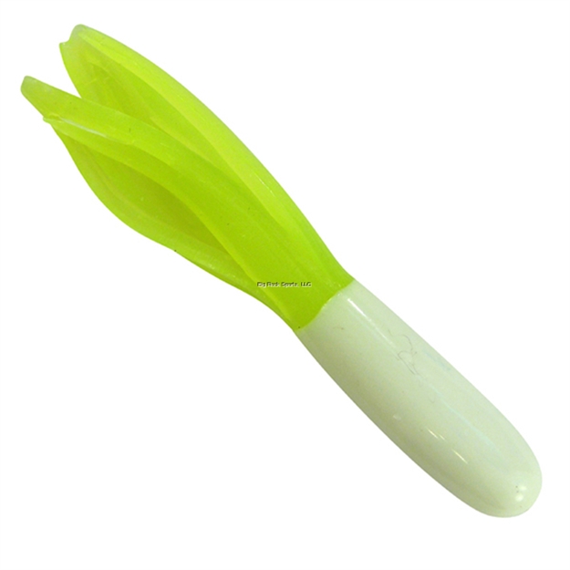 Picture of Southern Pro Lit'l Hustler Tube Lure, 1 1/2", White/Chartreuse. 10/Pack