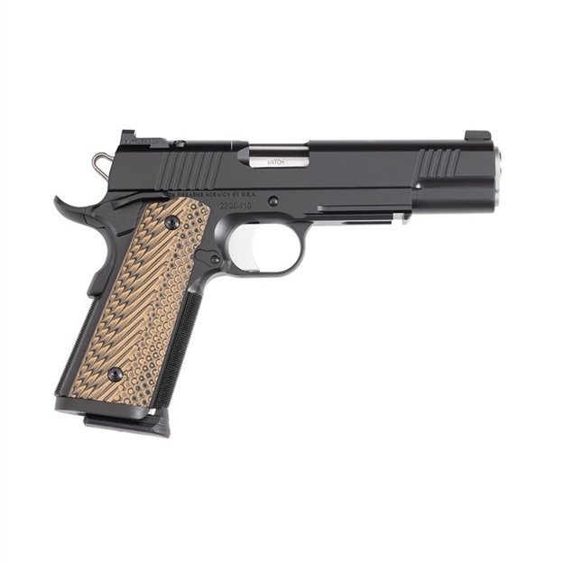 Picture of  Dan Wesson 01796 Specialist  Full Size Frame 9Mm Luger 10+1 5" Stainless Match Grade Barrel, Black Duty Optics Ready/Serrated Steel Slide, Black Duty Steel Frame W/Picatinny Rail, Black/Brown G10 Grip 806703017969