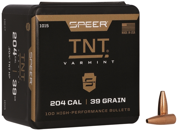Picture of  Speer 1015 Tnt  204Cal 39Gr Tnt Hollow Point 100 Per Box/5 Case 076683010155