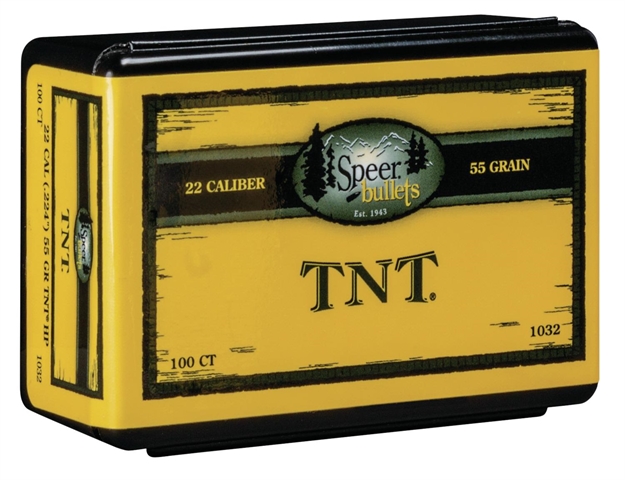 Picture of  Speer 1032 Tnt  22Cal 55Gr Jacketed Hollow Point 100 Per Box/5 Case 076683010322