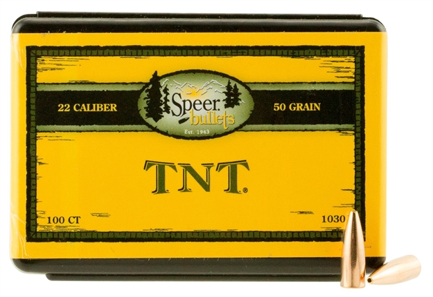 Picture of Speer Varmint Hunting Jacketed HP Bullets, 224-52-Gr Hp, 100 CT 1035 076683010353