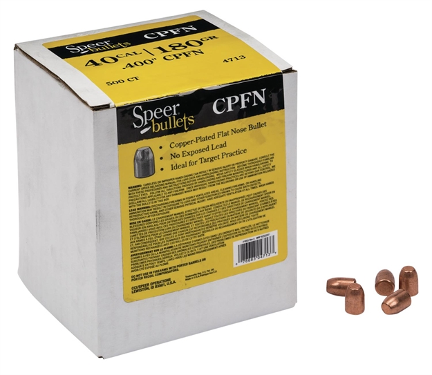Picture of Speer Plinker Handgun Copper Plated Round Nose Bullets 400-180Gr, 500 CT 4713 076683047137