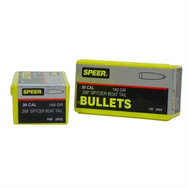 Picture of Speer Boat Tail Rifle Bullets, 308-180-Gr BT Sp, 100 CT 2052