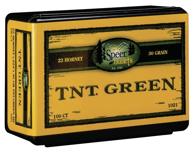 Picture of  Speer 1021 Tnt Green  22Cal 30Gr Jacketed Hollow Point 100 Per Box/5 Case
