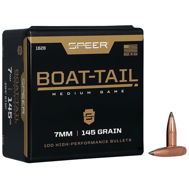 Picture of  Speer 1628 Boat-Tail  7Mm 145Gr Jacketed Soft Point Boat Tail 100 Per Box/5 Case 076683016287