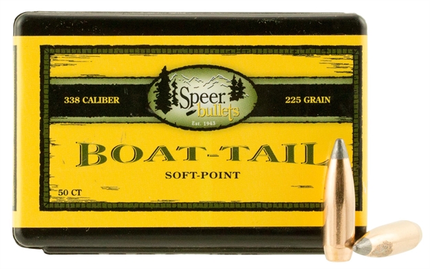 Picture of  Speer 2406 Boat-Tail  .338 225 GR Spitzer Boat Tail Soft Point 50 076683024060