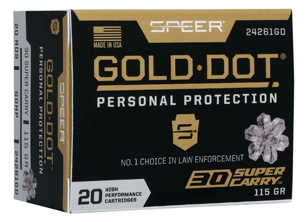 Picture of Speer Gold Dot 30 Super Carry 115Gr HP 20 CT 24261GD 604544670998