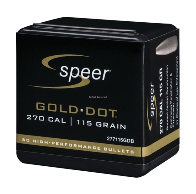 Picture of Speer Reloading Bullets 277-115-Grain Gold Dot 50  Box 277115GDB 604544635881