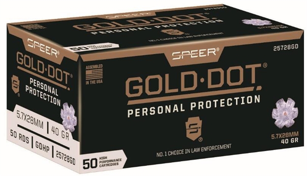 Picture of Speer Gold Dot 5.7X28 40Gr Gdhp 50Rd 10Bx/Cs < 25728GD 604544662375