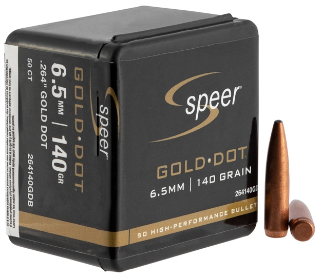 Picture of Speer 264140 Gold Dot  6.5Mm .264 140 GR Soft Point 50 Box 264140GDB
