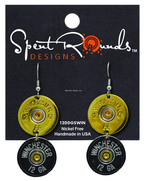Picture of Spent Rounds Earrings 12Ga Dbl Dangle Gold Silr Win