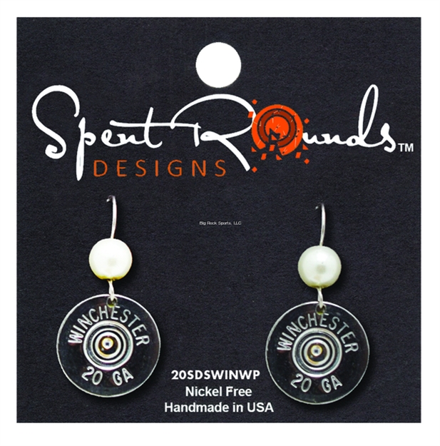 Picture of Spent Rounds Earrings 20Ga Sgl Dangle Sil Win Pearl Bead