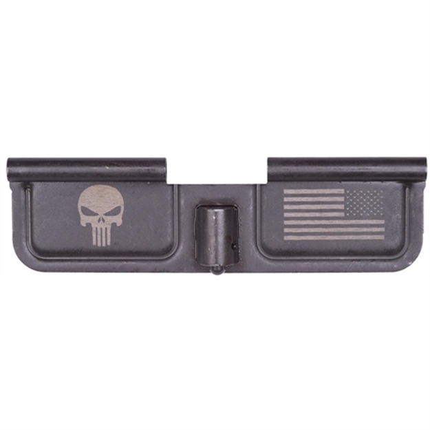 Picture of  Spikes Sed7005 Ejection Port Door Punisher And Flag Ar-15 Black Phosphate Steel