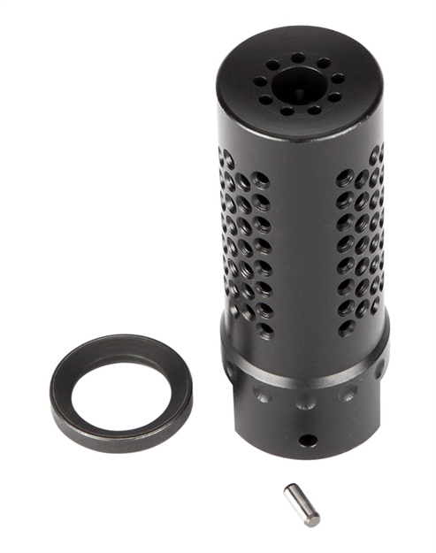 Picture of  Spikes Tactical Sbv1017 Dynacomp Extreme Muzzle Brake Black Nitride 416R Stainless Steel With 1/2"-28 Tpi Threads & 2.25" Oal For 5.56X45mm Nato 855319005815