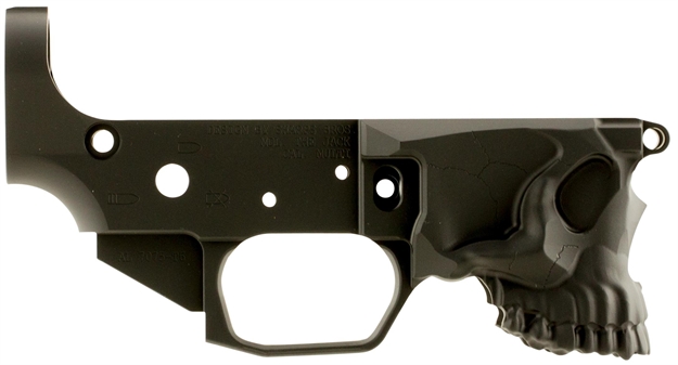 Picture of Spikes Stlb520 Stripped Lower Calico Jack Logo Ar-15 AR Platform Multi-Caliber Black Hardcoat Anodized