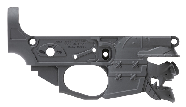 Picture of  Spikes Stlb630 Rare Breed Samurai Stripped Lower Receiver Multi-Caliber 7075-T6 Aluminum Black Anodized For Ar-15