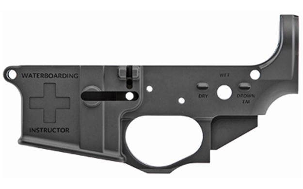 Picture of  Spikes Stls033 Water Boarding Instructor Stripped Lower Receiver Multi-Caliber 7075-T6 Aluminum Black Anodized For Ar-15 815648028343