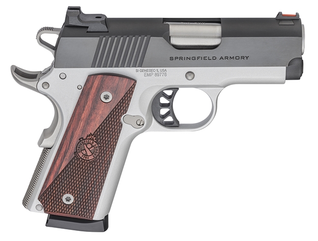 Picture of  Springfield Armory Px9123l 1911 Ronin Emp 9Mm Luger 9+1 3" Stainless Match Grade Bull Steel Barrel, Blued Serrated Carbon Steel Slide, Satin Cerakote Aluminum Frame W/Beavertail, Textured Wood Grip 706397937690