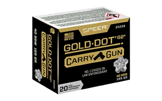 Picture of  Speer 24259 Gold Dot Carry Gun 40S&W 165Gr Hollow Point 20 Per Box/10 Case 604544657920