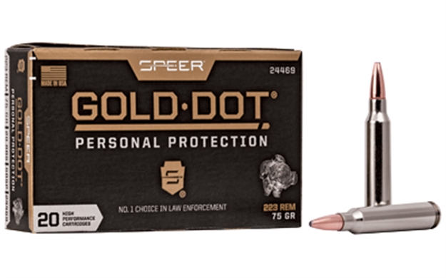 Picture of  Speer 24469 Gold Dot Personal Protection 223Rem 75Gr Soft Point 20 Per Box/10 Case
