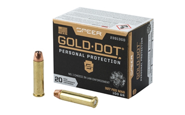 Picture of  Speer 23913Gd Gold Dot Personal Protection 327 Federal Mag 100 GR Hollow Point 20 Per Box/ 10 Case 604544646665