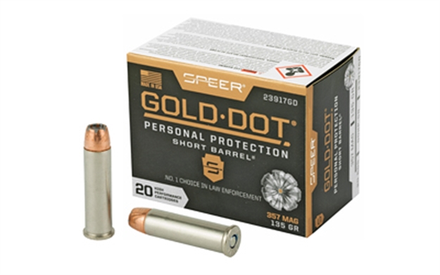 Picture of  Speer 23917Gd Gold Dot Personal Protection Short Barrel 357Mag 135Gr Hollow Point 20 Per Box/10 Case