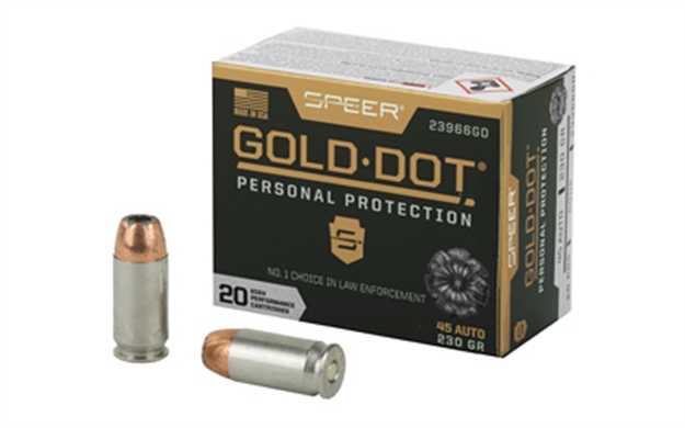 Picture of Speer Ammunition Gold Dot Personal Protection Handgun Ammo 45 Acp, Gdhp, 230 Gr, 890 Fps, 20 Rnd, Boxed 23966GD 604544647280