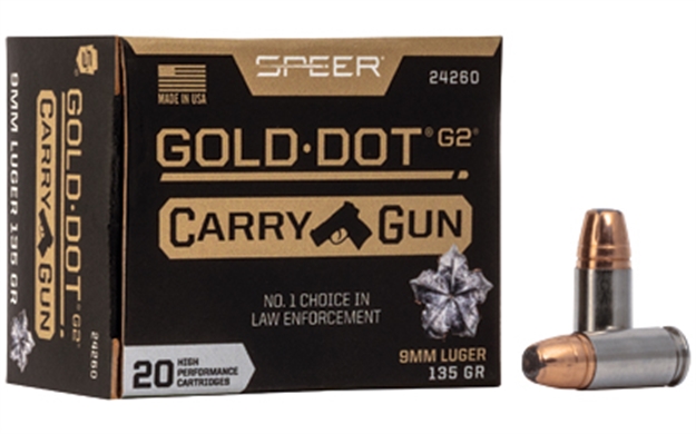 Picture of Cci/Speer 9Mm 135Gr Gold Dot Carry Gun HP 20/10 24260 604544657913